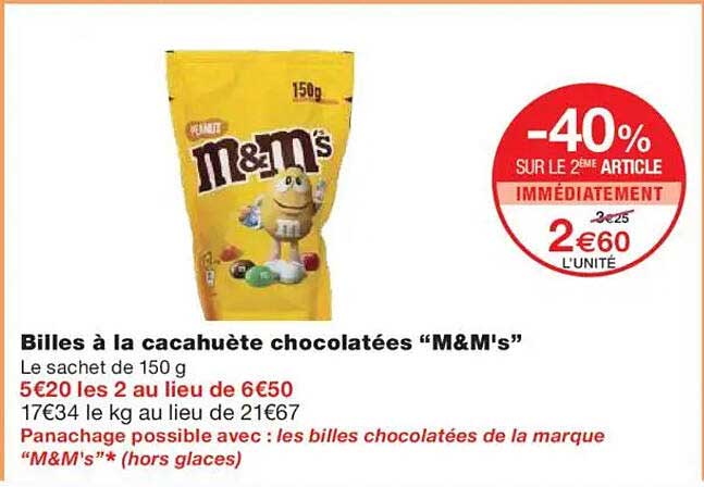 Billes à la cacahète chocolatées “M&M's”