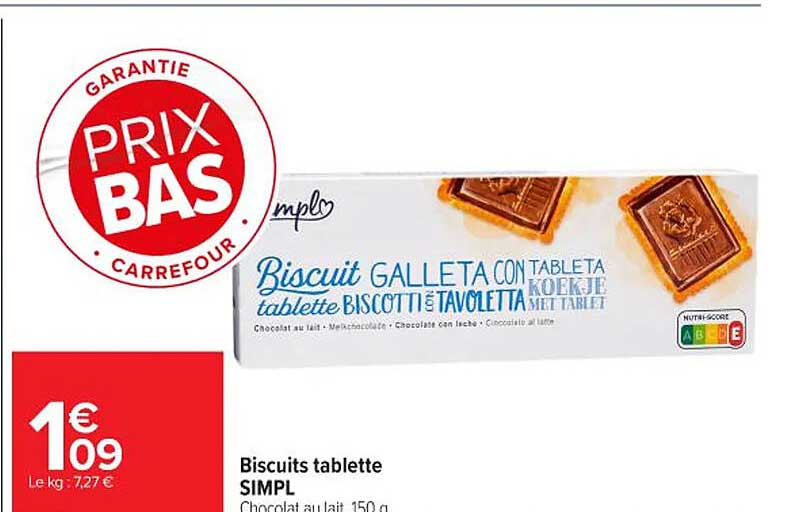 Biscuits tablette SIMPL