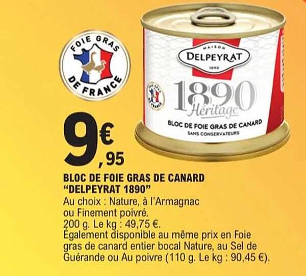 BLOC DE FOIE GRAS DE CANARD “DELPEYRAT 1890”