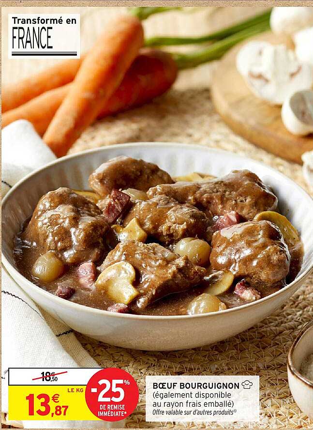 BŒUF BOURGUIGNON (également disponible au rayon frais emballé)