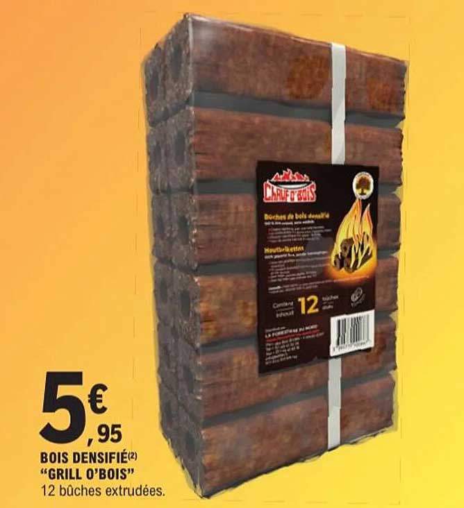 Bois densifié "Grill O'Bois" - 12 bûches extrudées