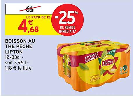 BOISSON AU THÉ PÊCHE LIPTON