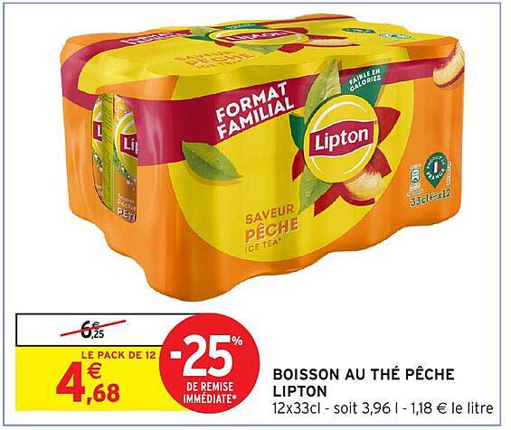 BOISSON AU THÉ PÊCHE LIPTON