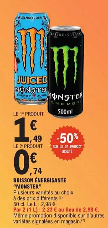 BOISSON ÉNERGISANTE “MONSTER”