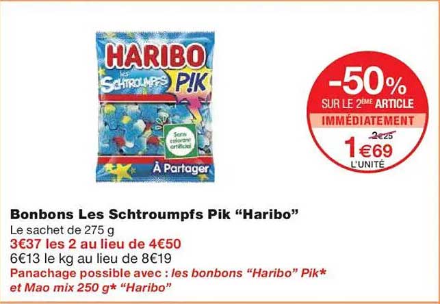 Bonbons Les Schtroumpfs Pik "Haribo"