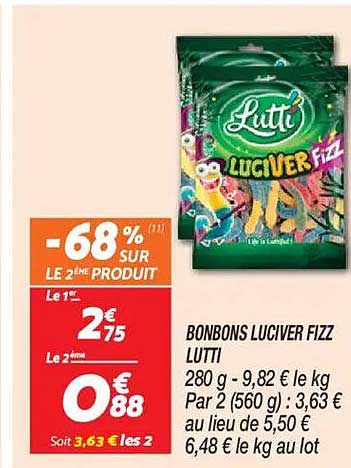BONBONS LUCIVER FIZZ LUTTI
