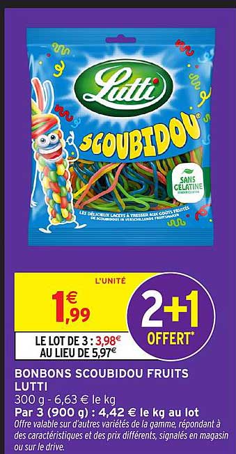 BONBONS SCOUBIDOU FRUITS LUTTI