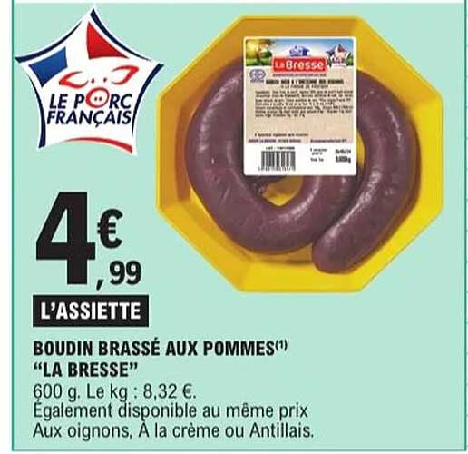 BOUDIN BRASSÉ AUX POMMES 'LA BRESSE'