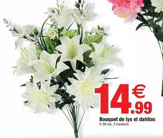 Bouquet de lys et dahlias