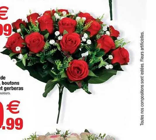 Bouquet de roses artificielles