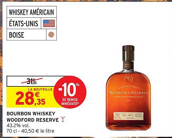 BOURBON WHISKEY WOODFORD RESERVE