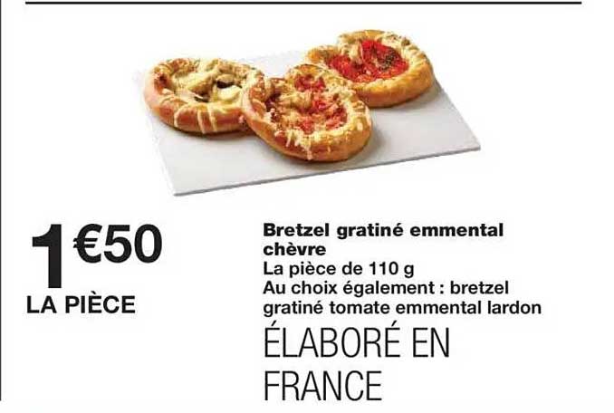 Bretzel gratiné emmental chèvre
