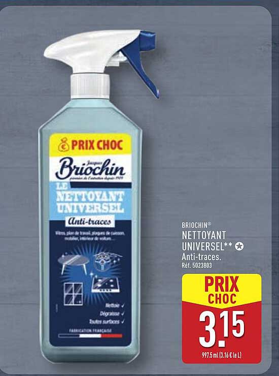BRIOCHIN NETTOYANT UNIVERSSEL** Anti-traces.