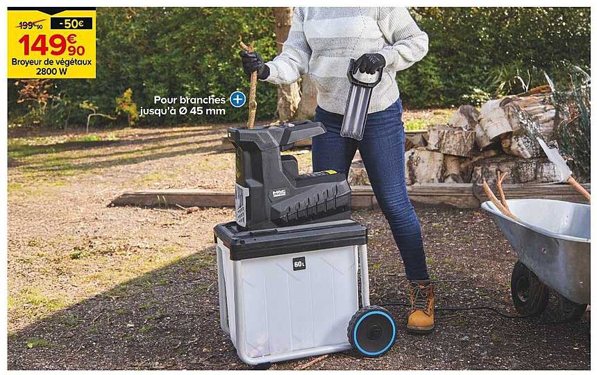 Broyer de végétaux 2800 W
