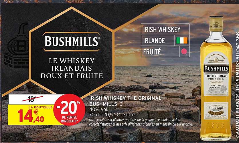 Bushmills Le Whiskey Irlandais Doux et Fruité