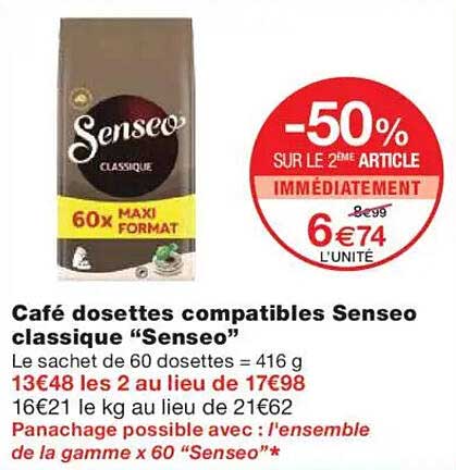 Café dosettes compatibles Senseo classique “Senseo”