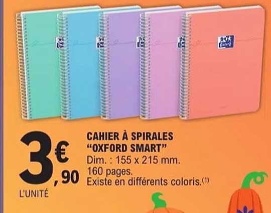 CAHIER À SPIRALES "OXFORD SMART"