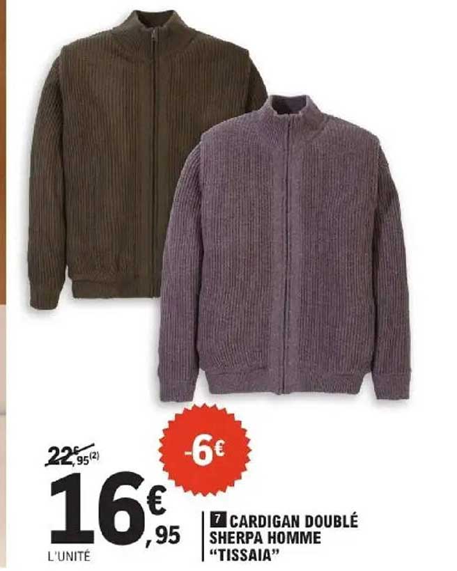 CARDIGAN DOUBLÉ SHERPA HOMME “TISSAIA”