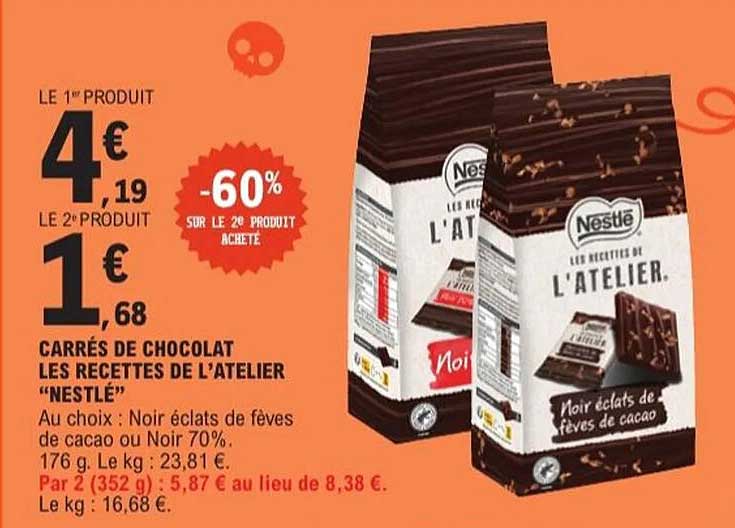 CARRÉS DE CHOCOLAT LES RECETTES DE L’ATELIER “NESTLÉ”