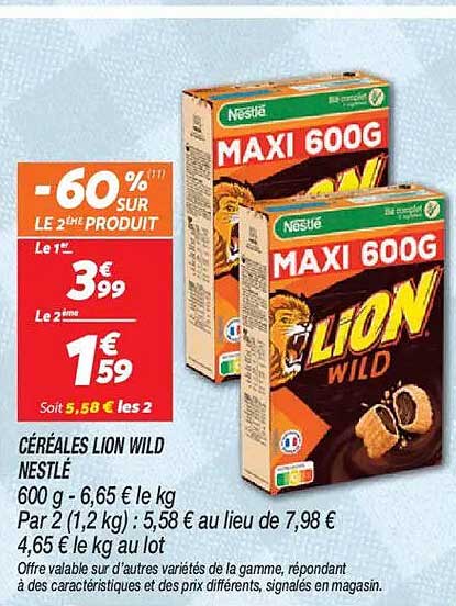 CÉRÉALES LION WILD NESTLÉ