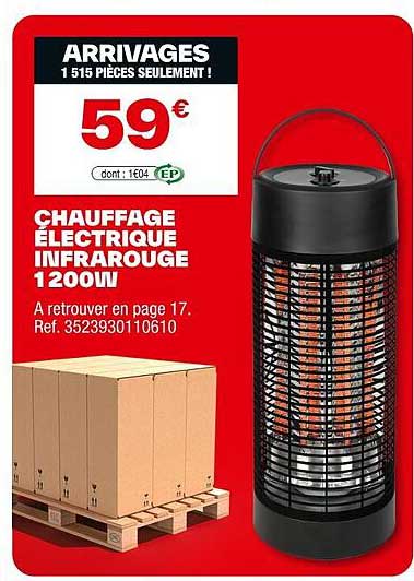 Chauffage électrique infrarouge 1200W