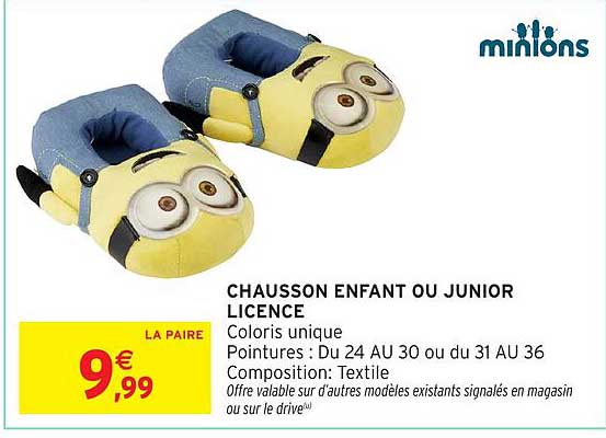 CHAUSSON ENFANT OU JUNIOR LICENCE