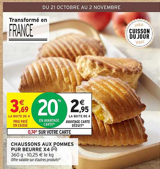 CHAUSSONS AUX POMMES PUR BEURRE X4