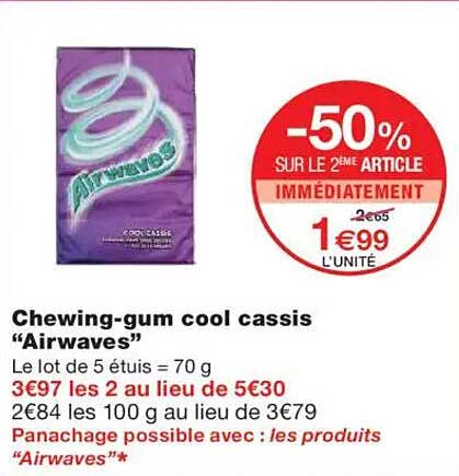 Chewing-gum cool cassis "Airwaves"