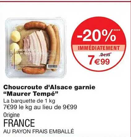 Choucroute d'Alsace garnie “Maurer Tempé”
