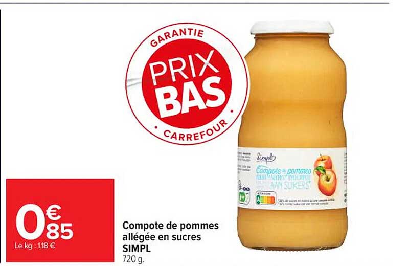 Compote de pommes allégée en sucres SIMPL