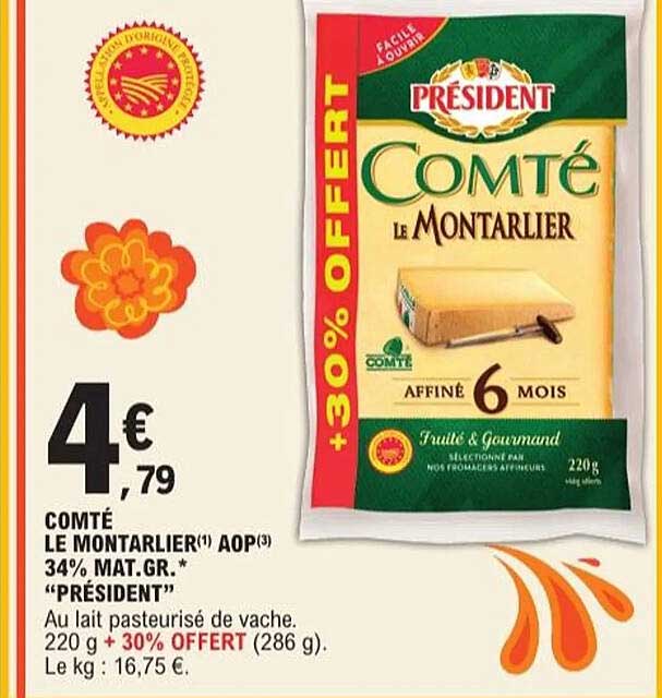COMTÉ LE MONTARLIER AOP 34% MAT.GR. "PRÉSIDENT"