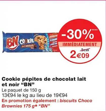 Cookie pépites de chocolat lait et noir “BN”
