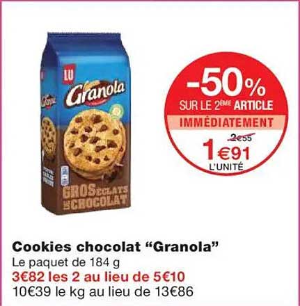 Cookies chocolat "Granola"