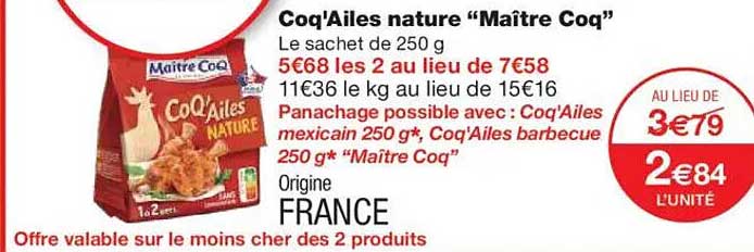 Coq'Ailes nature “Maître Coq”