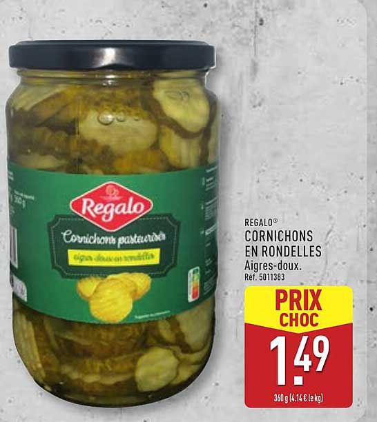 Cornichons en rondelles Aigres-doux