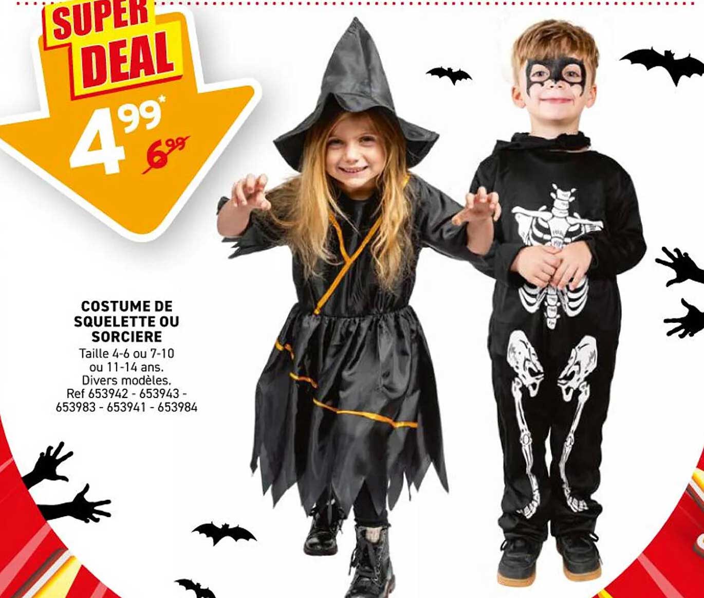 COSTUME DE SQUELETTE OU SORCIERE