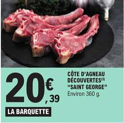CÔTE D'AGNEAU DÉCOUVERTES "SAINT GEORGE"
