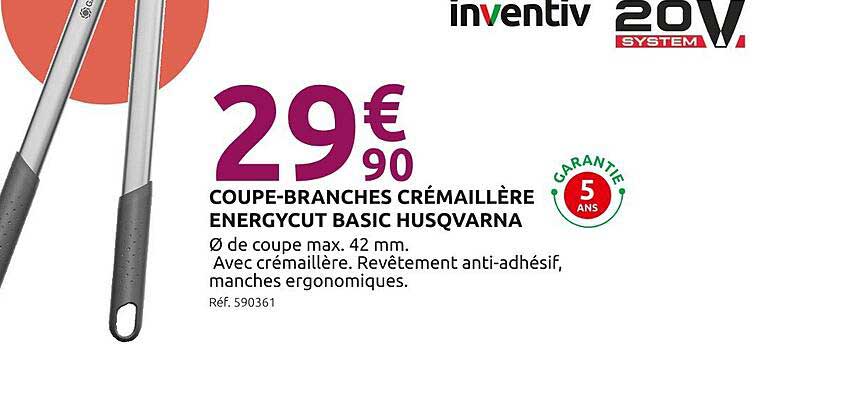 COUPE-BRANCHES CRÉMAILLÈRE ENERGYCUT BASIC HUSQVARNA