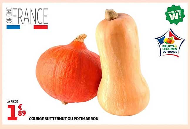 COURGE BUTTERNUT OU POTIMARRON
