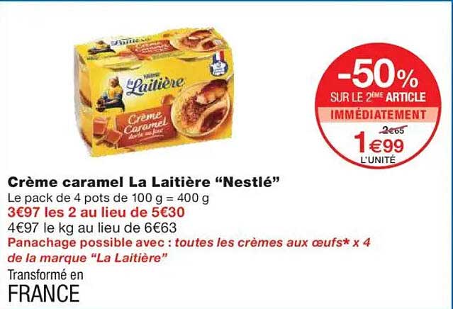 Crème caramel La Laitière "Nestlé"