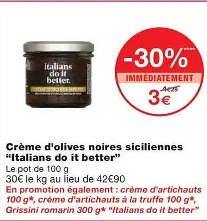 Crème d'olives noires siciliennes “Italians do it better”