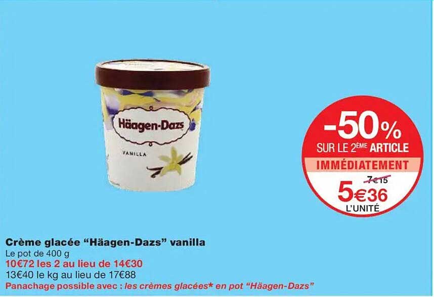 Crème glacée "Häagen-Dazs" vanilla