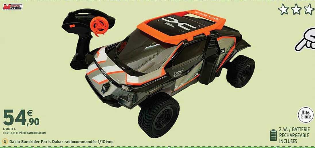 Dacia Sandrider Paris Dakar radiocommandée 1/10ème