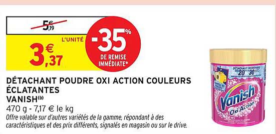 DÉTACHANT POUDRE OXI ACTION COULEURS ÉCLATANTES VANISH
