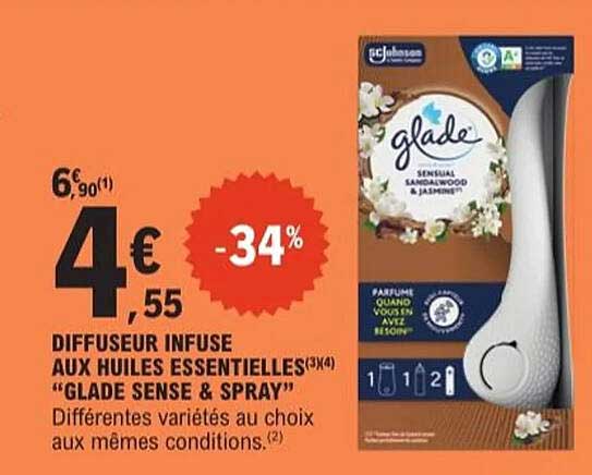 DIFFUSEUR INFUSE AUX HUILES ESSENTIELLES "GLADE SENSE & SPRAY"