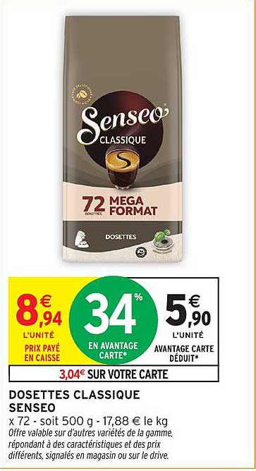 DOSSETTES CLASSIQUE SENSEO