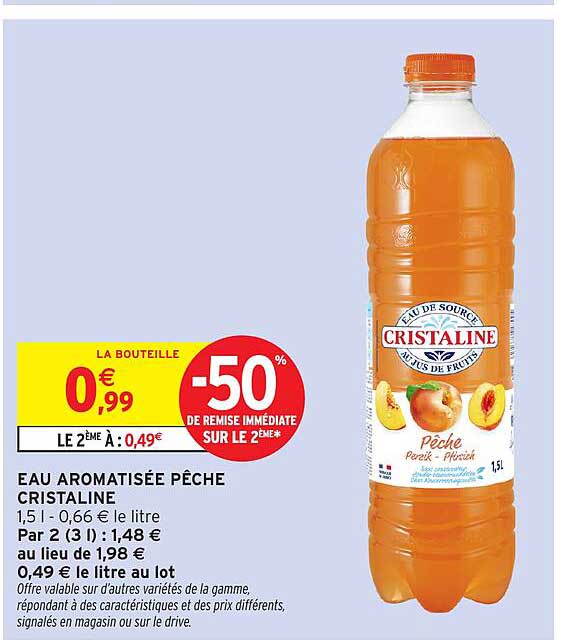 EAU AROMATISÉE PÊCHE CRISTALINE