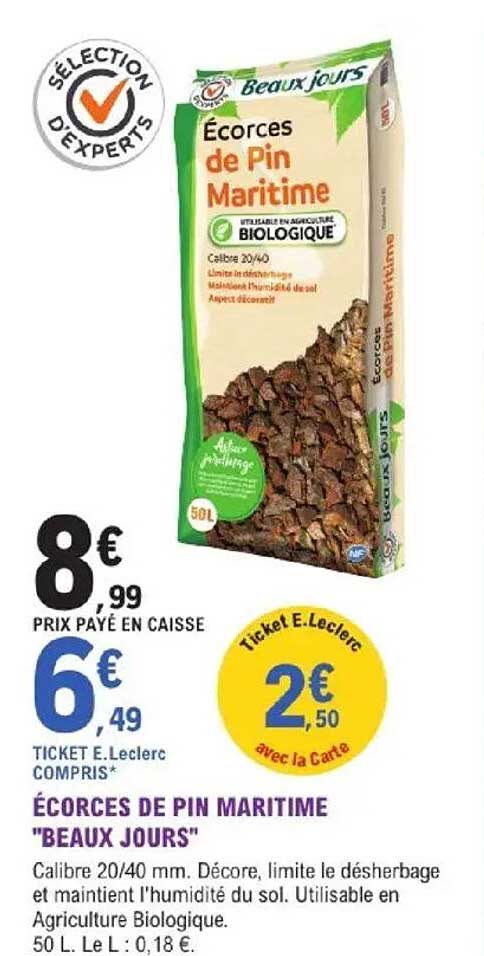 ÉCORCES DE PIN MARITIME "BEAUX JOURS"