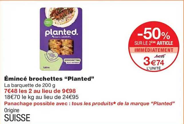 Émincé brochettes “Planted”
