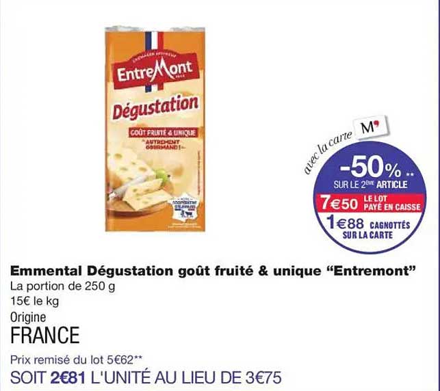 Emmental Dégustation goût fruité & unique "Entremont"